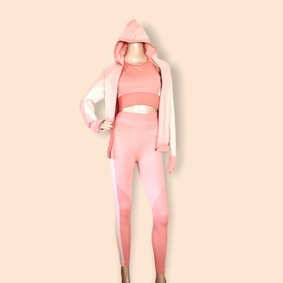 Lululemon Ebb to Train Bra Tight Jacket Abstract set 3 pieces Coral Set - Picture 9 of 17